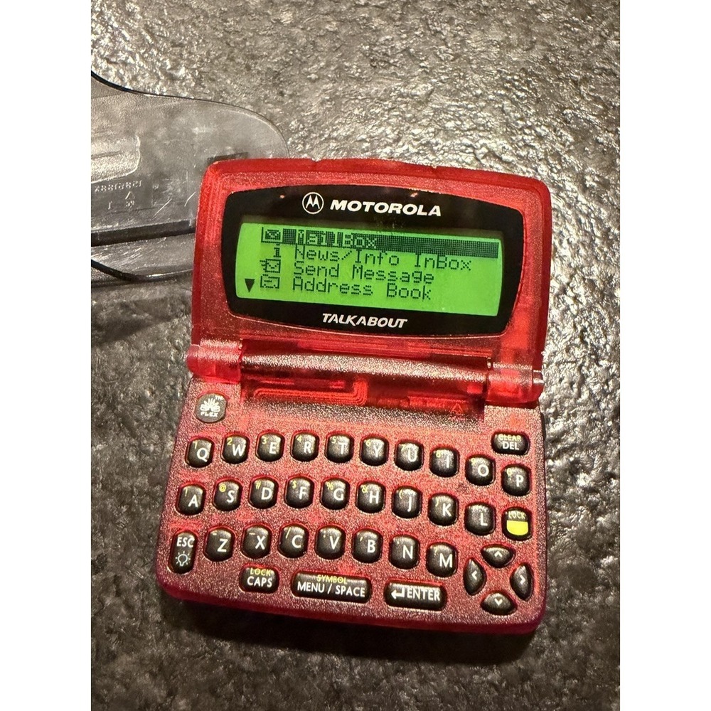 Vintage Motorola T900 Talkabout 2-Way Pager Red Missing Battery‎ Cover